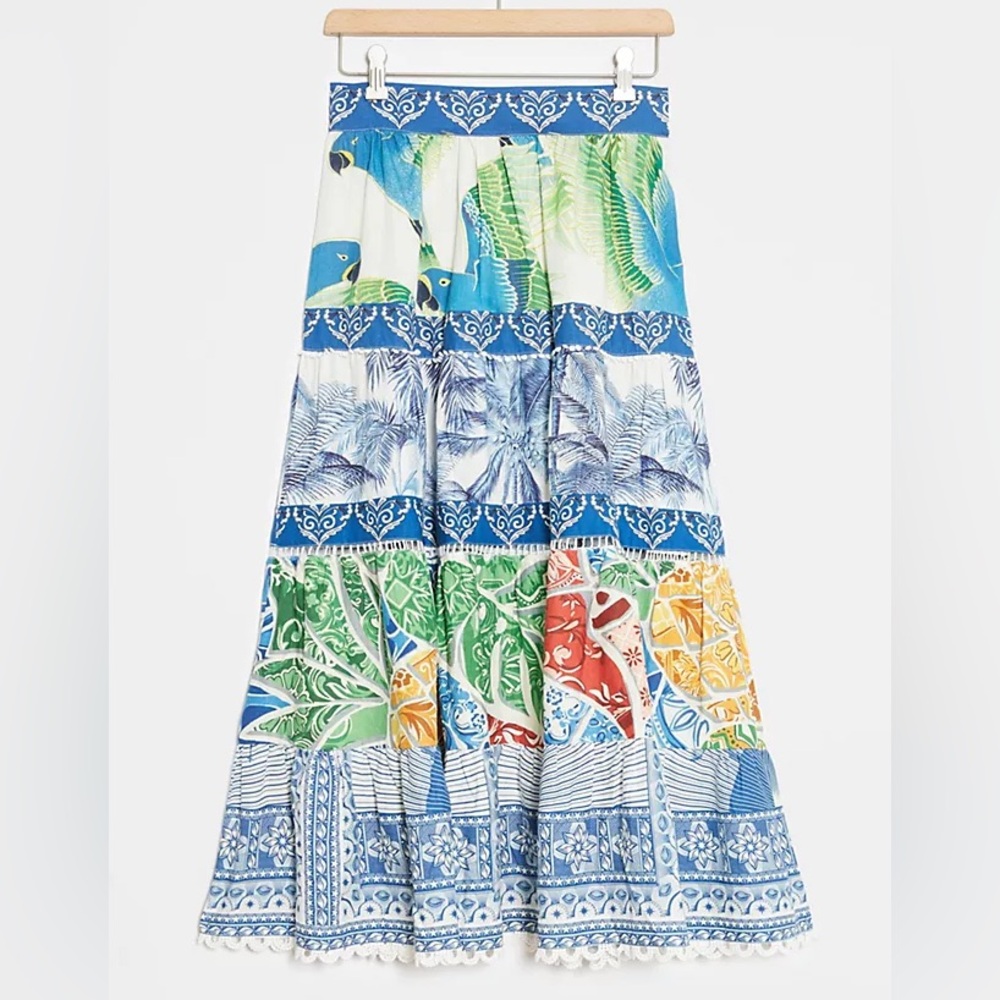 Farm Rio Tropicale Tiered Maxi Skirt